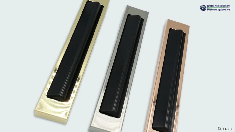 JFAB 12-022 Armbågskontakt Rostfritt Koppar Mässing med Svart knapp.