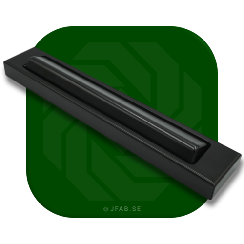 Lackad 12-022SP - RAL9005 Jetblack med GLANS 50 och svart knapp.