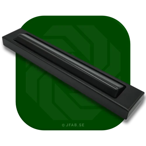 Lackad 12-022SP - RAL9005 Jetblack med GLANS 50 och svart knapp.