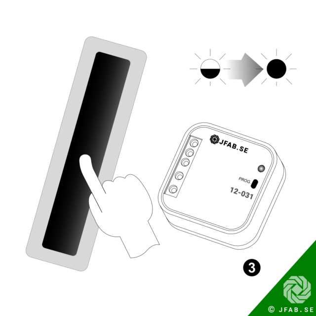 Step 3 - JFAB 12-031 mottagare - Installation. Radio Receiver door automation, 868 MHz